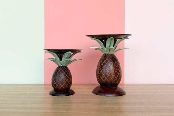 Pair of Pineapple Candle Holders
