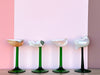 Set of Four Green Stem Shell Coupes