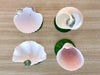 Set of Four Green Stem Shell Coupes