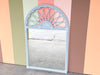 Newly Painted Coastal Style Rattan Sunburst Mirror