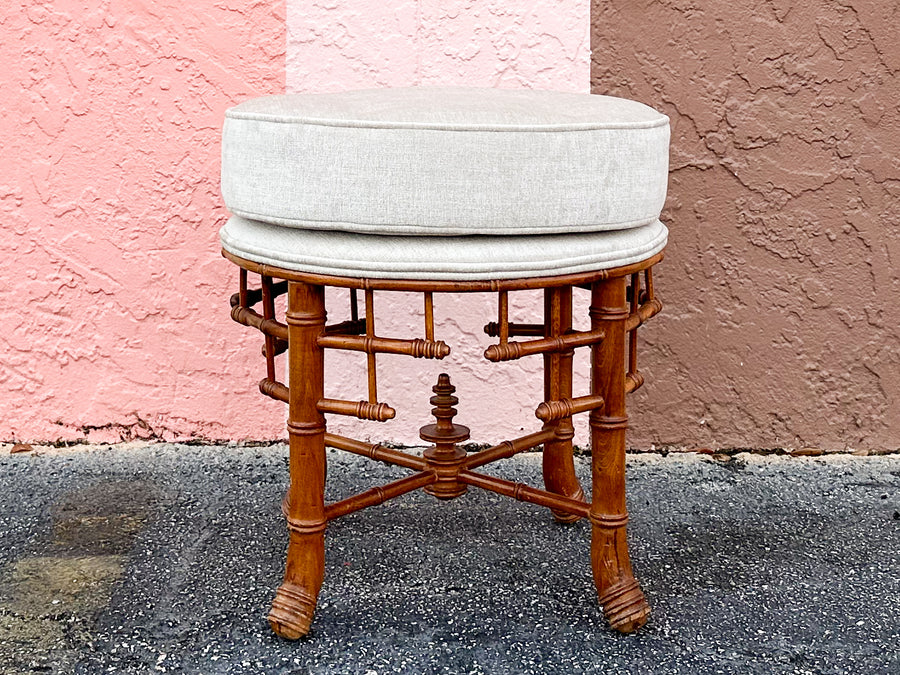 Faux Bamboo Ottoman