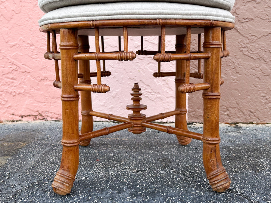 Faux Bamboo Ottoman