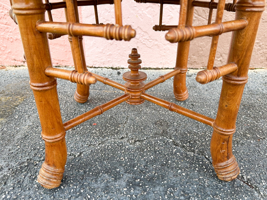 Faux Bamboo Ottoman