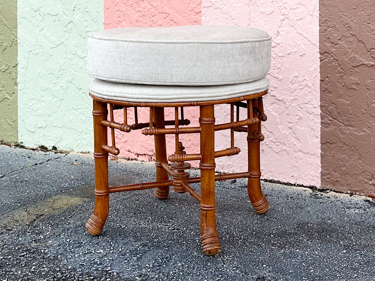 Faux Bamboo Ottoman
