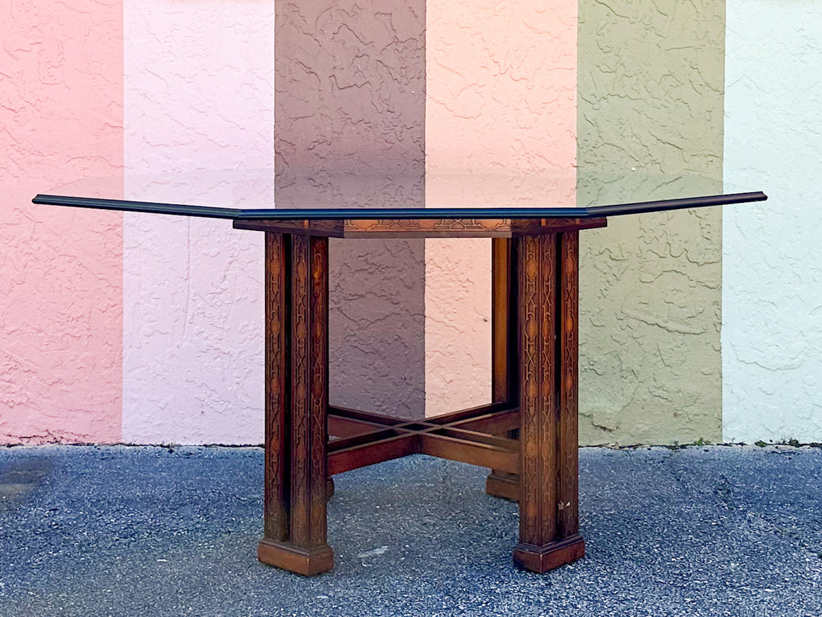 Handsome Octagon Fretwork Dining Table