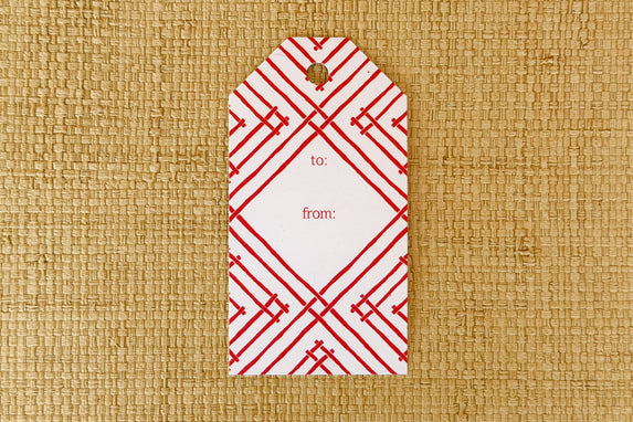 Set of Ten Island House Red Gift Tags