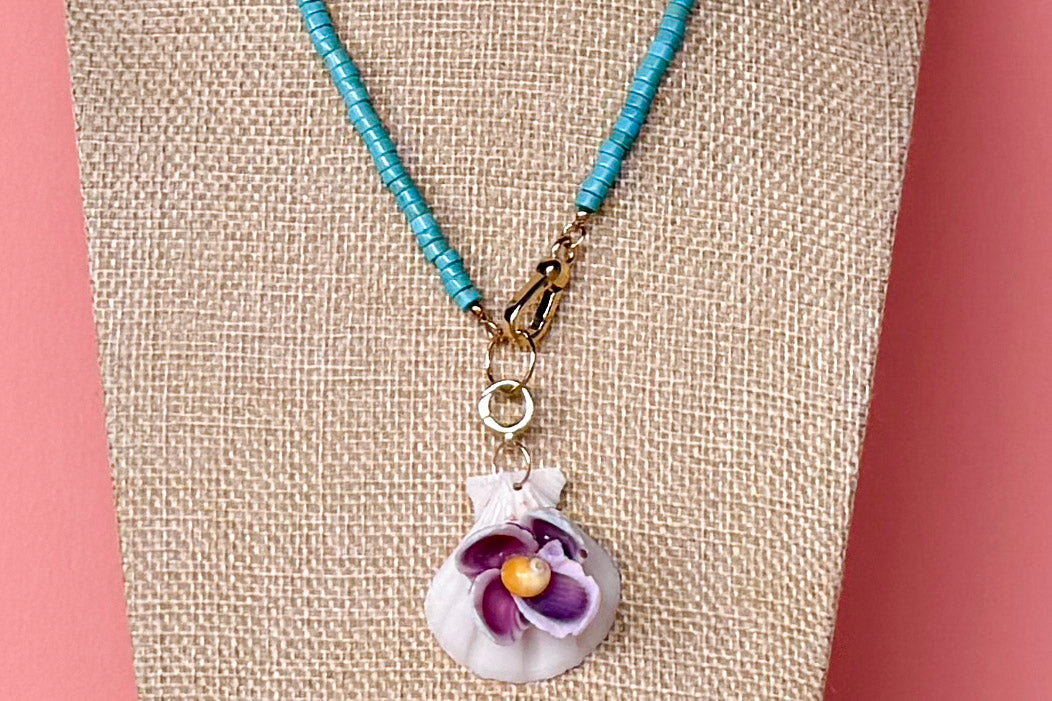 Palm Beach Regency's Turquoise Gemstone and Shell Necklace