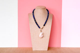 Palm Beach Regency's Lapiz Lazuli Gemstone and Shell Necklace