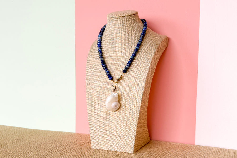 Palm Beach Regency's Lapiz Lazuli Gemstone and Shell Necklace