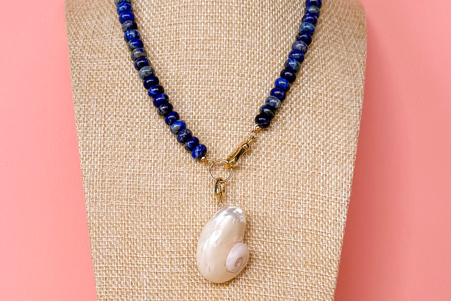 Palm Beach Regency's Lapiz Lazuli Gemstone and Shell Necklace