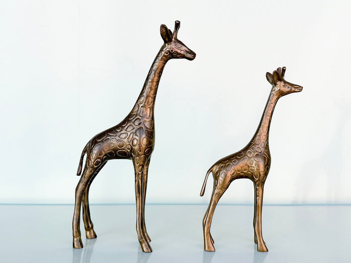 Pair of Petite Brass Giraffes