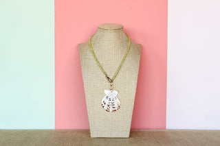 Palm Beach Regency's Citron Jade Gemstone and Shell Necklace