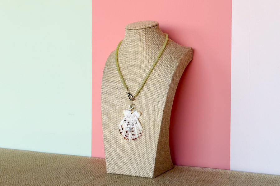 Palm Beach Regency's Citron Jade Gemstone and Shell Necklace