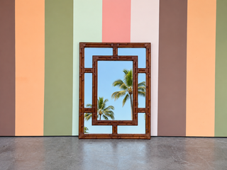 Faux Rattan Mirror