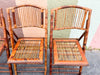 Set of Eight Tortoiseshell Rattan Folding Chairs