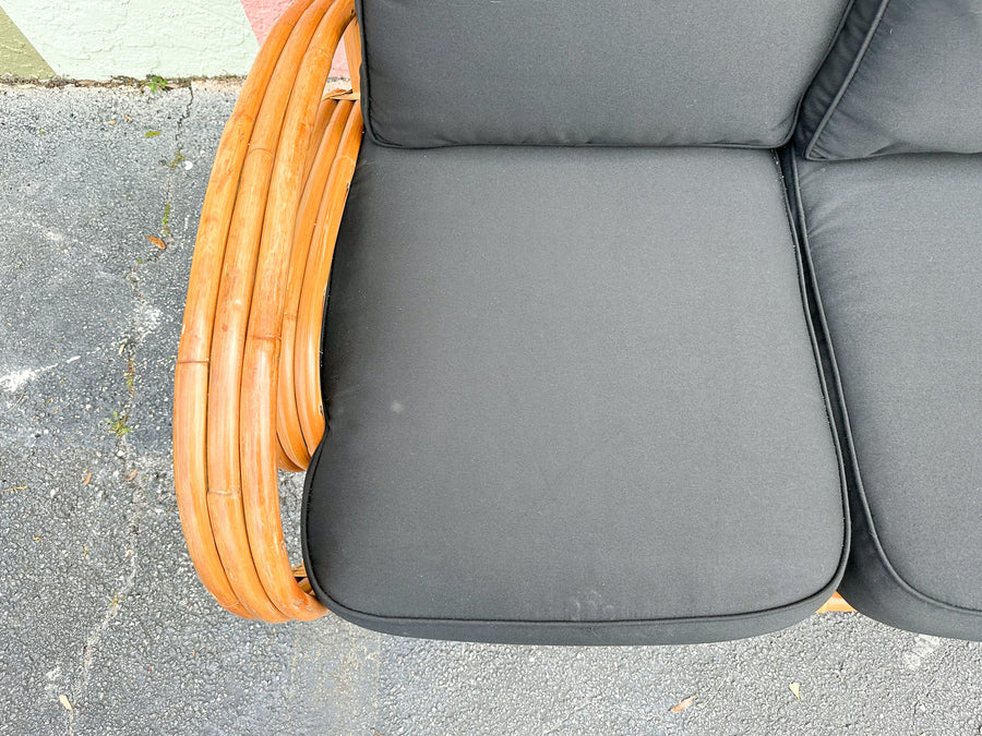 Horseshoe Style Rattan Sofa