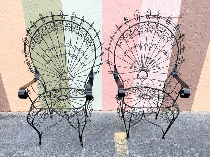 Pair of Salterini Style Peacock Chairs