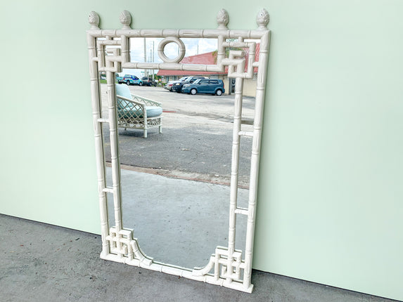 Faux Bamboo Greek Key Mirror