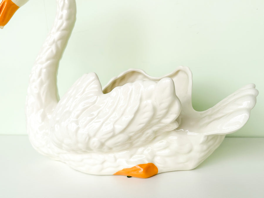 Large Italian Swan Cachepot