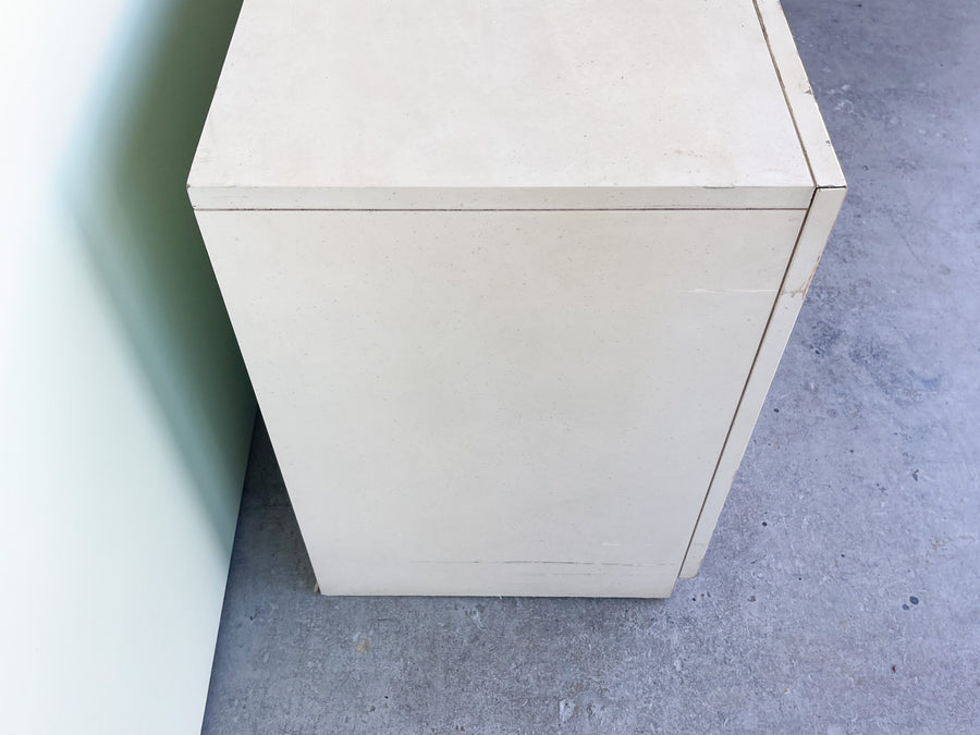 Pair of Faux Bamboo Nightstands with Brass Details