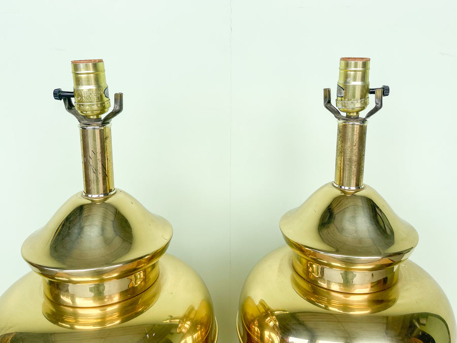 Pair of Brass Urn Lamps
