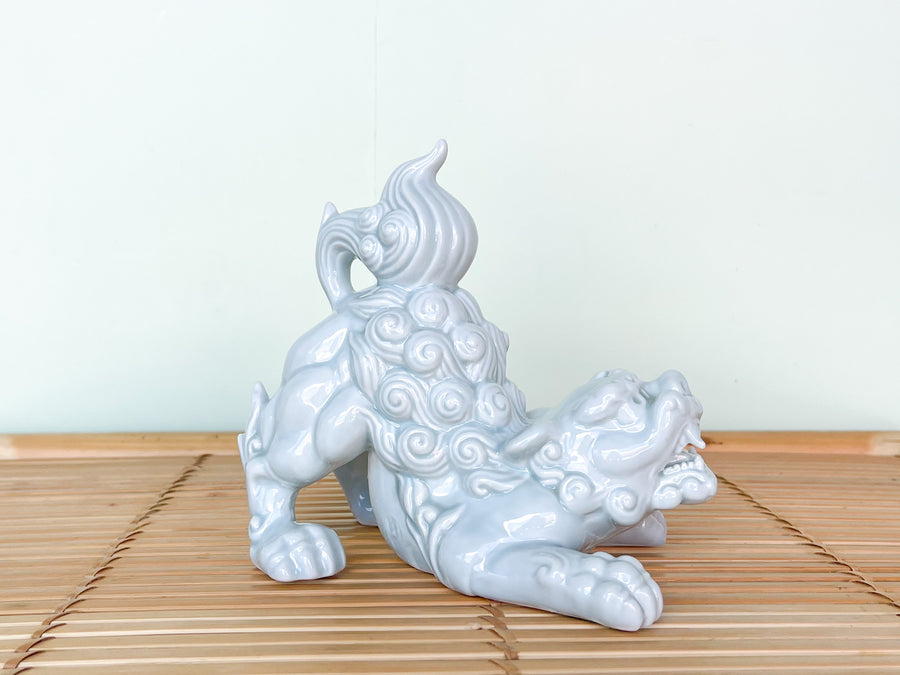 Pair of Celadon Foo Dog Figurines
