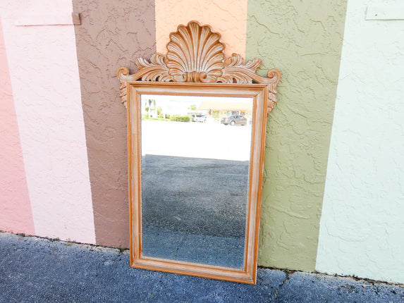 Italian Wood Carved Shell Mirror