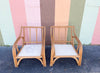 Pair of Sweet Striped Rattan Lounge Chairs