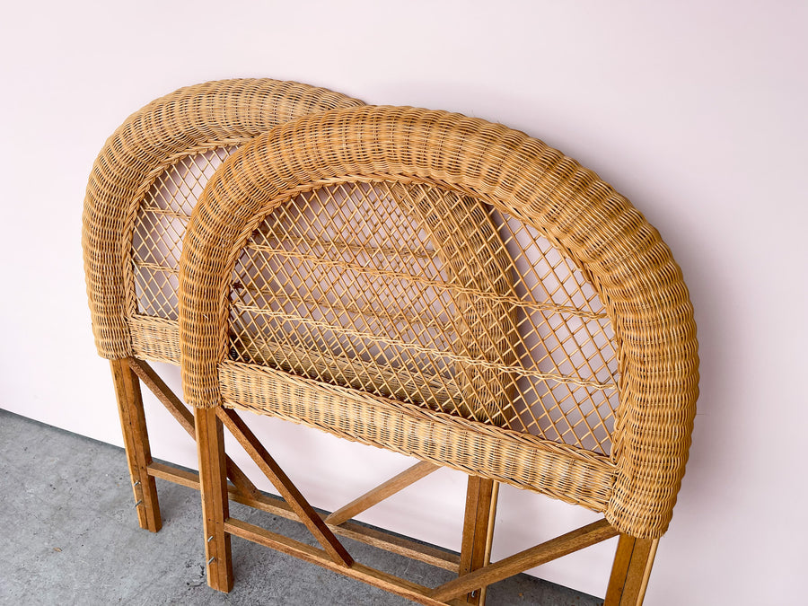 Pair of Sweet Wicker Twin Beds