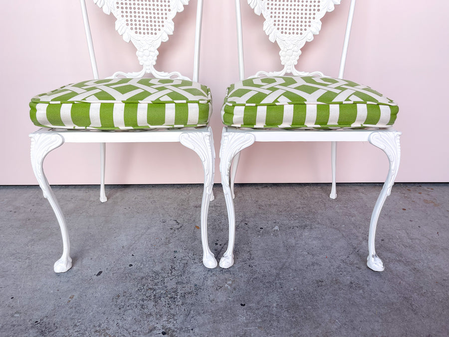 Pair of Palm Beachy Wrought Iron Chairs