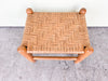 Petite Leather and Rattan Foot Stool