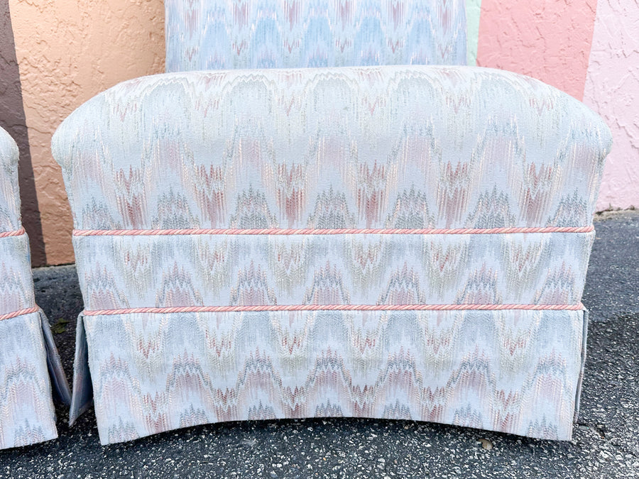 Pair of Upholstered Slipper Chairs