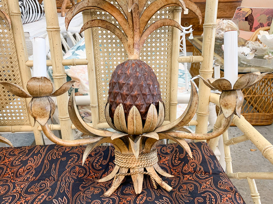 Pair of Palm Beach Pineapple Sconces