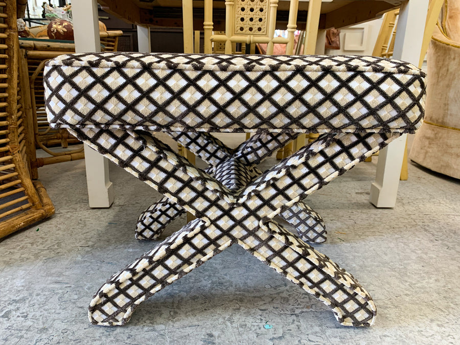 Pair of Upholstered X Benches