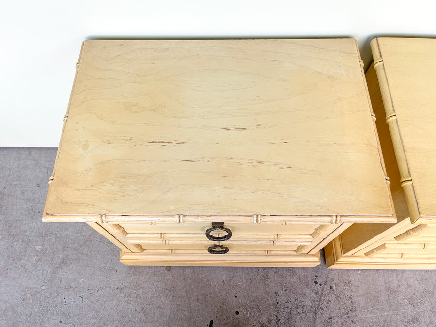 Pair of Faux Bamboo Nightstands