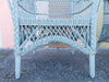 Pair of Cornflower Blue Braided Wicker Chairs