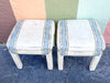 Pair of Parsons Style Upholstered Stools