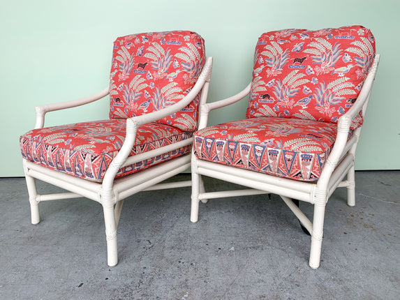 Pair of Rattan McGuire Lounge Chairs