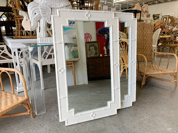 Pair of Faux Bamboo Mirrors by Omega