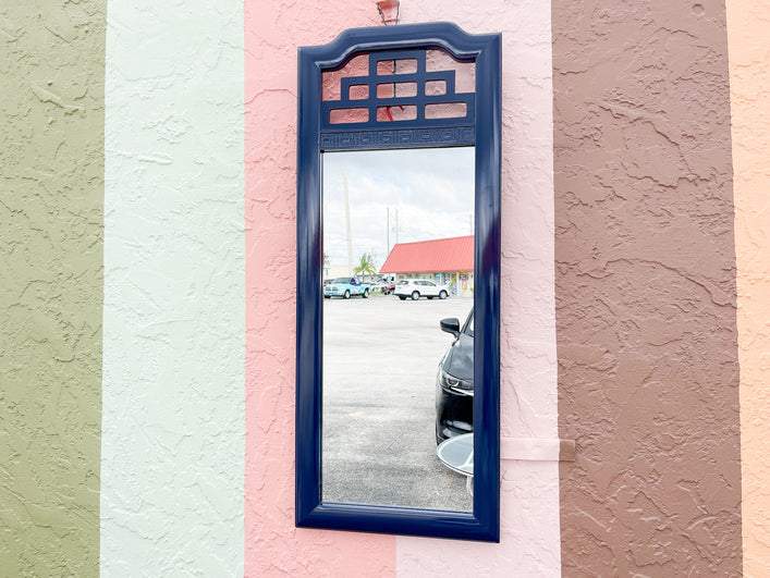 Navy Fretwork Mirror