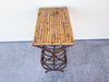 Faux Bamboo Metal End Table