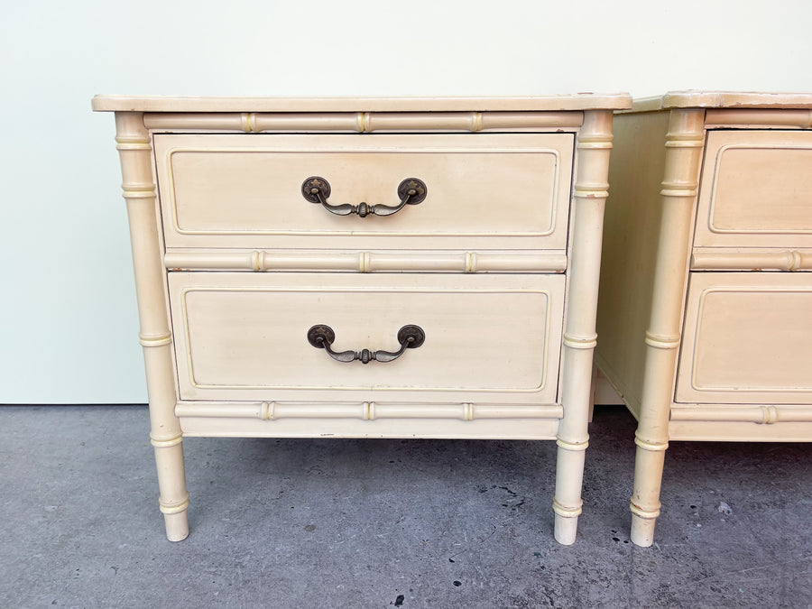 Pair of Faux Bamboo Nightstands
