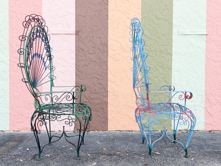 Pair of Salterini Style Peacock Chairs