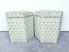 Pair of Gingham Floral Ottomans