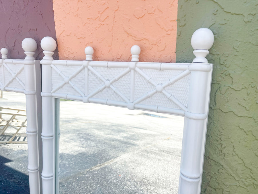 Pair of Palm Beach Faux Bamboo Mirrors