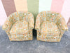 Pair of So 70s Upholstered Barrel Chairs