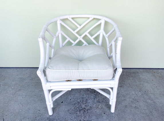 Chippendale Rattan Barrel Chair