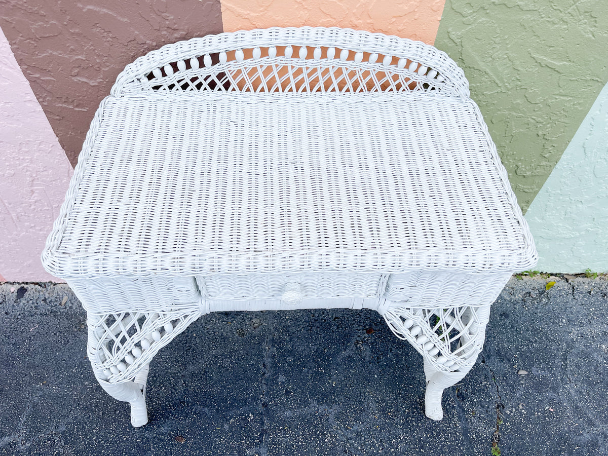 Warehouse Wednesday Sale: Petite Wicker Vanity and Stool