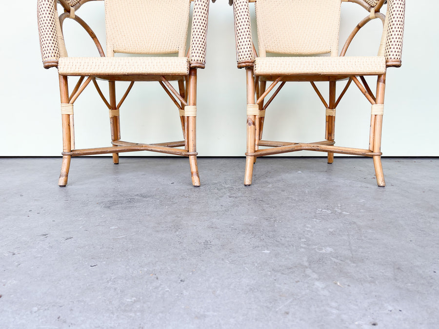 Pair of Maison Drucker Rattan Bistro Chairs