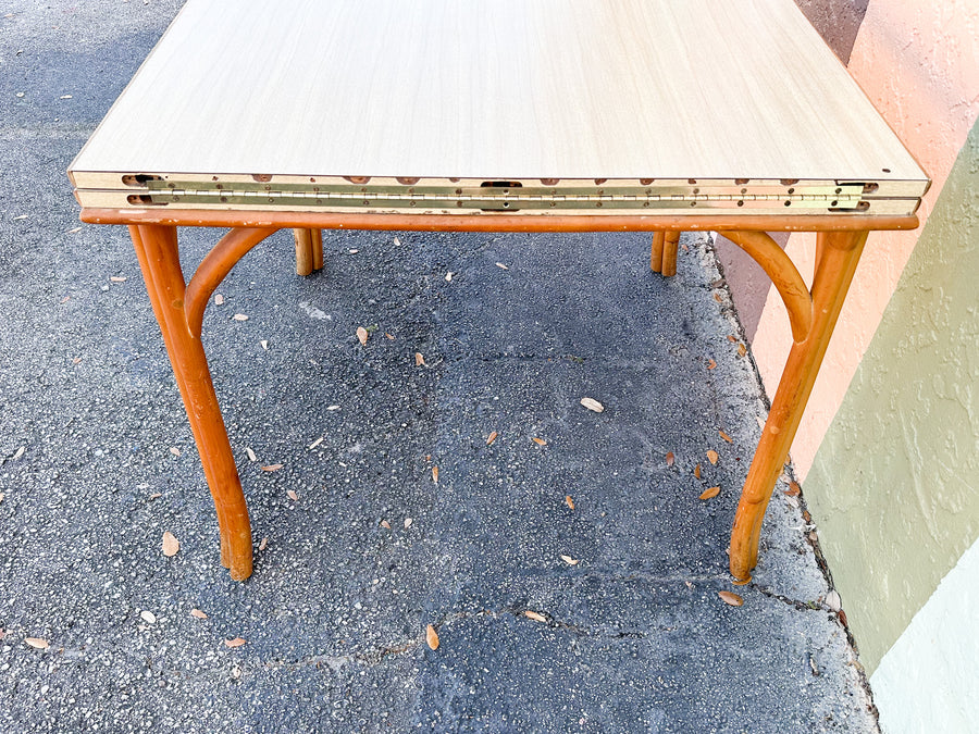 Old Florida Flip Top Rattan Game Table